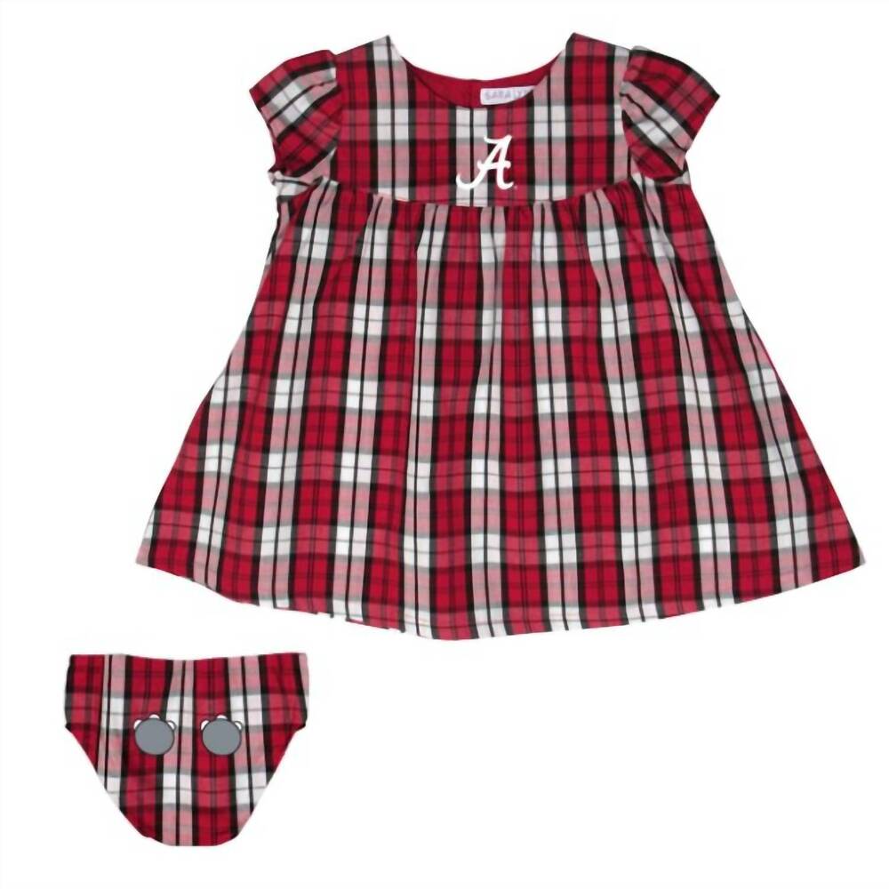 NEW SARA LYNN TOGS girls' university of alabama campus dress set in red